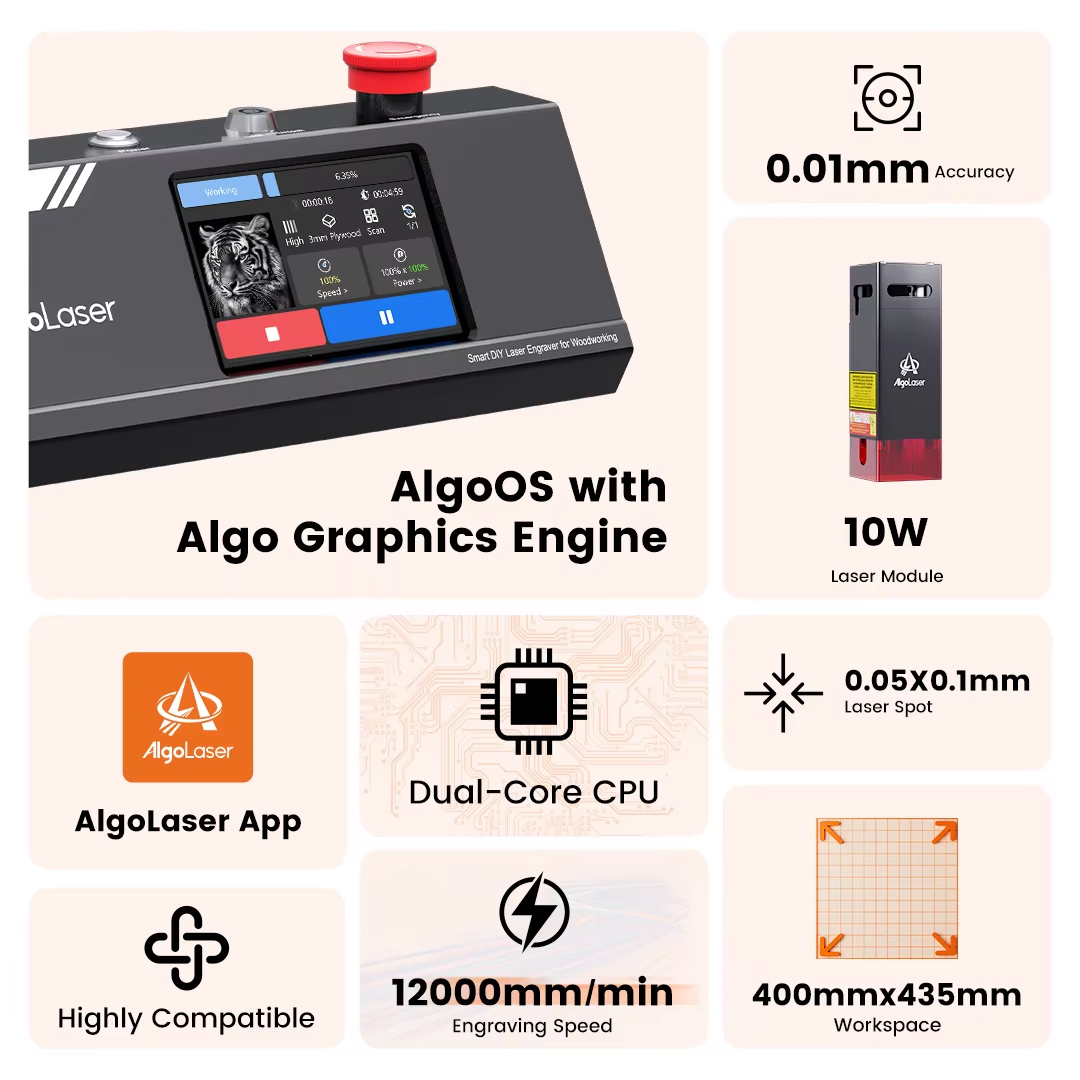 Algolaser DIY Table 40*43cm CN - Industrial Laser Metal Cutting Machine review and price
