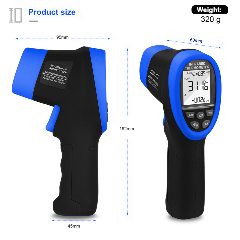 Infrared Thermometer, Digital  - Industrial Laser Measuring Device review and price